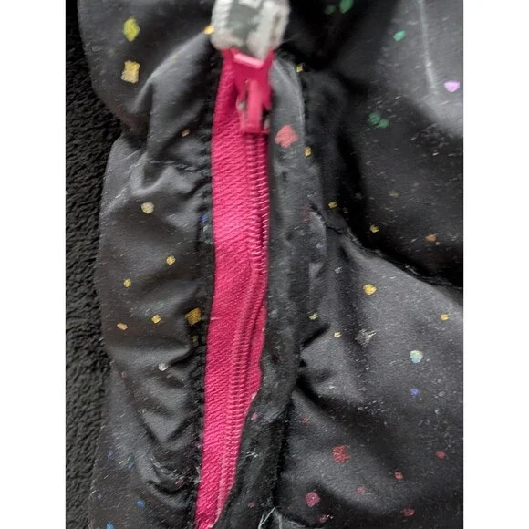 Eddie Bauer Kids Toddler Girls Classic Down Jacket Black Pink Sparkly Rainbow 4T - Picture 3 of 12